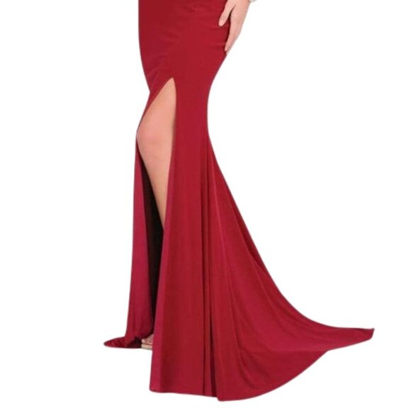 NWT Jovani JVN49602ASC Chiffon Prom Dress Red Size 4 - Picture 2 of 7